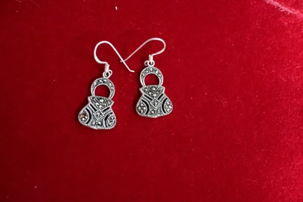 Bag Earring oxidised silver