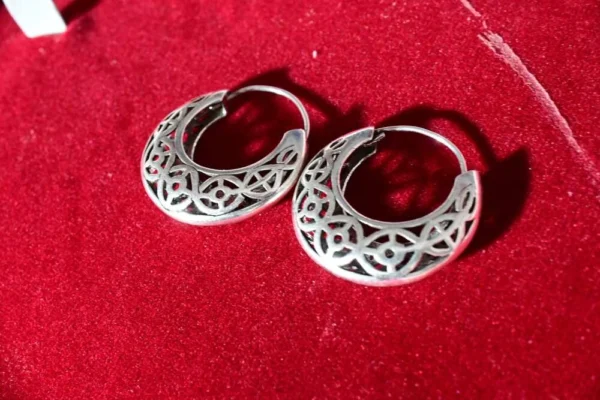 hoop earrings   oxidised silver - Image 2