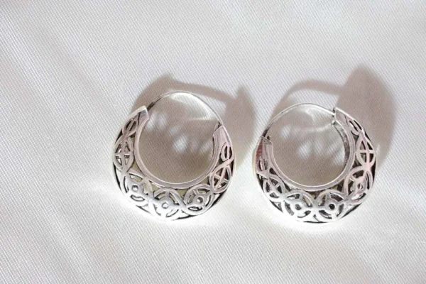 hoop earrings   oxidised silver