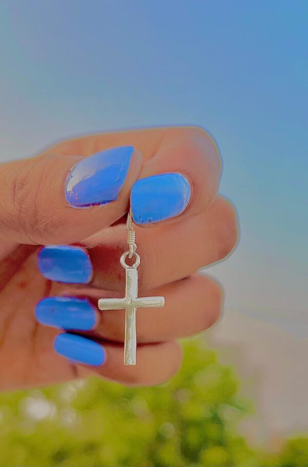 Cross-Earring oxidised silver