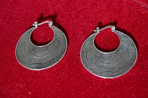 Filigree hoops traditional jewllery oxisidised - Image 3