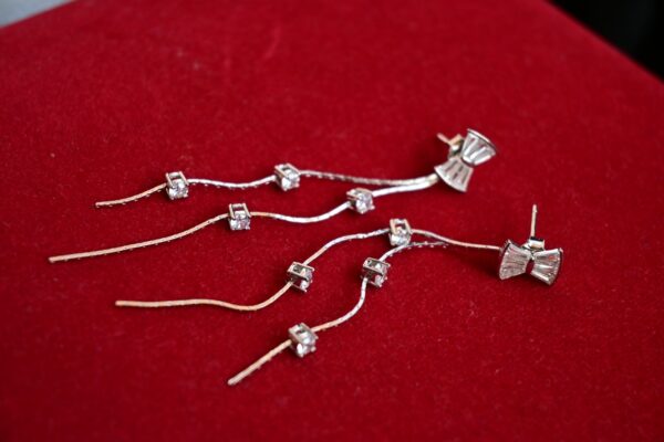 Maya silver Contemporary Earrings  rectangle shape with layer Earrings